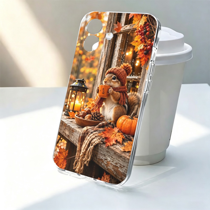 Apple Iphone 15 - غطاء هاتف سيليكون بتصميم حيوان السنجاب